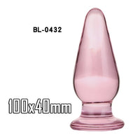 Glass Dildo Pink Rose Flower Shape Vaginal Anal Butt Plug Self Comfort Masturbator Sex Toys for Woman