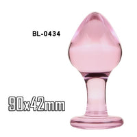 Glass Dildo Pink Rose Flower Shape Vaginal Anal Butt Plug Self Comfort Masturbator Sex Toys for Woman