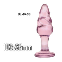 Glass Dildo Pink Rose Flower Shape Vaginal Anal Butt Plug Self Comfort Masturbator Sex Toys for Woman