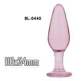 Glass Dildo Pink Rose Flower Shape Vaginal Anal Butt Plug Self Comfort Masturbator Sex Toys for Woman