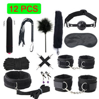 Exotic Sex Products For Adults Games Leather Bondage BDSM Kits Handcuffs Sex Toys Whip Gag Tail Plug Women Sex Accessories