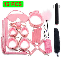 Exotic Sex Products For Adults Games Leather Bondage BDSM Kits Handcuffs Sex Toys Whip Gag Tail Plug Women Sex Accessories