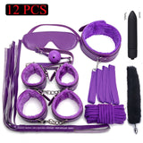 Sexy Leather BDSM Kits Plush Sex Bondage Set Handcuffs Sex Games Whip Gag Nipple Clamps Sex Toys For Couples Exotic Accessories