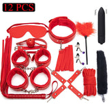 Sexy Leather BDSM Kits Plush Sex Bondage Set Handcuffs Sex Games Whip Gag Nipple Clamps Sex Toys For Couples Exotic Accessories