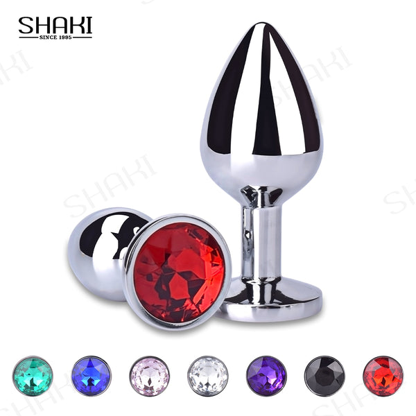 Anal Plug Sex Toys For Couple Adults Stainless Smooth Steel Dildo Butt Plug Tail Crystal Jewelry Trainer SHAKI Sex Products Shop