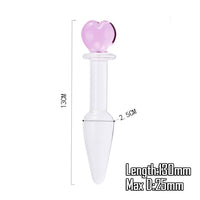 Glass Dildo Pink Rose Flower Shape Vaginal Anal Butt Plug Self Comfort Masturbator Sex Toys for Woman