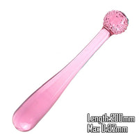 Glass Dildo Pink Rose Flower Shape Vaginal Anal Butt Plug Self Comfort Masturbator Sex Toys for Woman