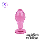 Glass Dildo Pink Rose Flower Shape Vaginal Anal Butt Plug Self Comfort Masturbator Sex Toys for Woman