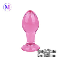 Glass Dildo Pink Rose Flower Shape Vaginal Anal Butt Plug Self Comfort Masturbator Sex Toys for Woman