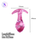 Glass Dildo Pink Rose Flower Shape Vaginal Anal Butt Plug Self Comfort Masturbator Sex Toys for Woman