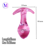 Glass Dildo Pink Rose Flower Shape Vaginal Anal Butt Plug Self Comfort Masturbator Sex Toys for Woman