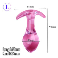 Glass Dildo Pink Rose Flower Shape Vaginal Anal Butt Plug Self Comfort Masturbator Sex Toys for Woman