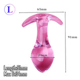 Glass Dildo Pink Rose Flower Shape Vaginal Anal Butt Plug Self Comfort Masturbator Sex Toys for Woman