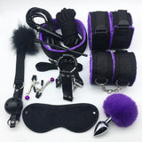 SMLOVE Sex Handcuffs Collar Whip Gag Nipple Clamps BDSM Bondage Rope Erotic Adult Sex Toys For Woman Couples Anal Butt Plug Tail