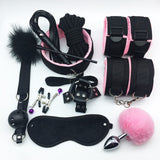 SMLOVE Sex Handcuffs Collar Whip Gag Nipple Clamps BDSM Bondage Rope Erotic Adult Sex Toys For Woman Couples Anal Butt Plug Tail