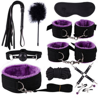 SMLOVE Sex Handcuffs Collar Whip Gag Nipple Clamps BDSM Bondage Rope Erotic Adult Sex Toys For Woman Couples Anal Butt Plug Tail