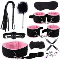 SMLOVE Sex Handcuffs Collar Whip Gag Nipple Clamps BDSM Bondage Rope Erotic Adult Sex Toys For Woman Couples Anal Butt Plug Tail