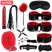 SMLOVE Sex Handcuffs Collar Whip Gag Nipple Clamps BDSM Bondage Rope Erotic Adult Sex Toys For Woman Couples Anal Butt Plug Tail