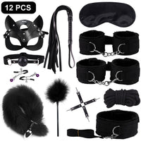 SMLOVE Sex Handcuffs Collar Whip Gag Nipple Clamps BDSM Bondage Rope Erotic Adult Sex Toys For Woman Couples Anal Butt Plug Tail