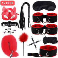 SMLOVE Sex Handcuffs Collar Whip Gag Nipple Clamps BDSM Bondage Rope Erotic Adult Sex Toys For Woman Couples Anal Butt Plug Tail