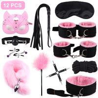 SMLOVE Sex Handcuffs Collar Whip Gag Nipple Clamps BDSM Bondage Rope Erotic Adult Sex Toys For Woman Couples Anal Butt Plug Tail